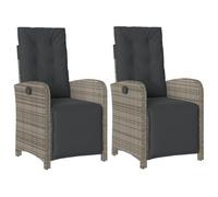 vidaXL Sedie da Giardino Reclinabili 2 pz con Poggiapiedi Polyrattan