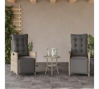 vidaXL Sedie da Giardino Reclinabili 2 pz con Poggiapiedi Polyrattan