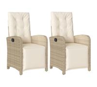 vidaXL Sedie da Giardino Reclinabili 2 pz con Poggiapiedi Polyrattan