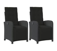 vidaXL Sedie da Giardino Reclinabili 2 pz con Poggiapiedi Polyrattan