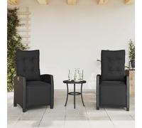 vidaXL Sedie da Giardino Reclinabili 2 pz con Poggiapiedi Polyrattan