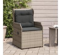 Sedie da Giardino Reclinabili 2 pz e Cuscini Grigio Polyrattan