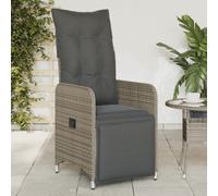 vidaXL Sedie da Giardino Reclinabili 2 pz e Cuscini Grigio Polyrattan