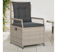 vidaXL Sedie da Giardino Reclinabili 2 pz Grigio Chiaro Polyrattan