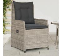 vidaXL Sedie da Giardino Reclinabili 2 pz Grigio Chiaro Polyrattan
