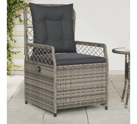 vidaXL Sedie da Giardino Reclinabili 2 pz Grigio Polyrattan