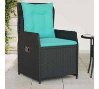 Sedie da giardino reclinabili 2 pz in Polyrattan Nero
