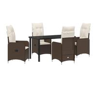 vidaXL Sedie da Giardino reclinabili 2 pz Marrone con Cuscini | Schienale Regolabile, Resistenti agli Agenti atmosferici, per Seduta Esterna, mobili durevoli in Poly Rattan, Set Lounge per Patio, Te