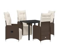 vidaXL Sedie da Giardino reclinabili 2 pz Marroni con Cuscini | Schienale e poggiapiedi Regolabili, Resistenti alle intemperie, per un'area Esterna Comoda in Poly Rattan. Set Lounge per Patio e terr