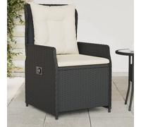 vidaXL Sedie da Giardino Reclinabili 2 pz Nere in Polyrattan