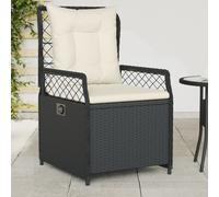 vidaXL Sedie da Giardino Reclinabili 2 pz Nere in Polyrattan