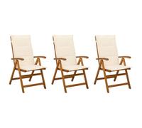 vidaXL Sedie da giardino reclinabili 3 pz Naturale
