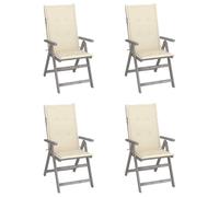 vidaXL Sedie da Giardino Reclinabili 4 pz con Cuscini Massello Acacia