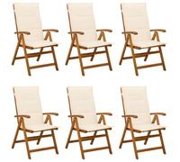 vidaXL Sedie da giardino reclinabili 6 pz Naturale