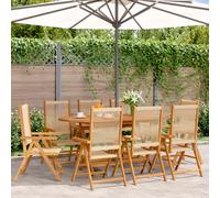 vidaXL Sedie da Giardino Reclinabili 8pz Beige Legno Massello Acacia