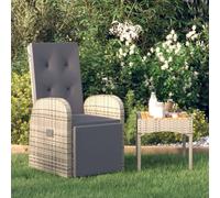 vidaXL Sedie da Giardino Reclinabili e Cuscini Polyrattan Grigio