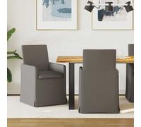 vidaXL Sedie da pranzo 2 pcs Grigio chiaro 57 x 67 x 95 cm Tela