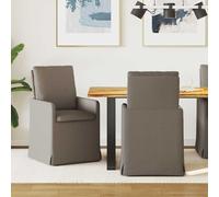 vidaXL Sedie da pranzo 2 pcs Grigio chiaro 57 x 67 x 98 cm Tela