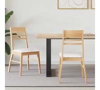 vidaXL Sedie da pranzo 2 pcs Naturale 43 x 54 x 89 cm