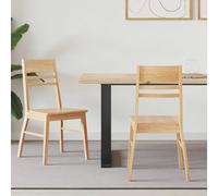 vidaXL Sedie da pranzo 2 pcs Naturale 43 x 54 x 89 cm