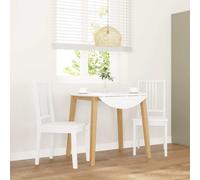 vidaXL Sedie da Pranzo 2 pz Bianche in Legno Massello di Hevea