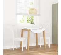 vidaXL Sedie da Pranzo 2 pz Bianche in Legno Massello di Hevea