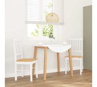 vidaXL Sedie da Pranzo con Cuscini 2 pz Bianco Legno Massello di Hevea, sedia da pranzo, sedia da cucina, sedile da pranzo, sedia, sedia da soggiorno