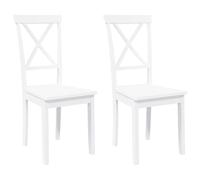 vidaXL - Sedie da Pranzo 2 pz Bianche in Legno Massello di Hevea