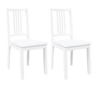 vidaXL Sedie da Pranzo 2 pz Bianche in Legno Massello di Hevea, Sedia da Pranzo, Sedia da Cucina, Sedile da Pranzo, Sedia, Sedia da Soggiorno
