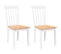 vidaXL Sedie da Pranzo 2 pz Bianche in Legno Massello di Hevea, sedia da pranzo, sedia da cucina, sedile da pranzo, sedia, sedia da soggiorno