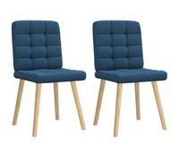 vidaXL Sedie da Pranzo 2 pz Blu in Tessuto, sedia da pranzo, sedia da cucina, sedile da pranzo, sedia, sedia da soggiorno, sedia accento