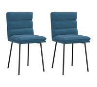 vidaXL Sedie da Pranzo 2 pz Blu in Velluto, Sedia, Sedia da Soggiorno, Sedia Accento, Sedia da Cucina, Sedile da Pranzo, Sedia Laterale