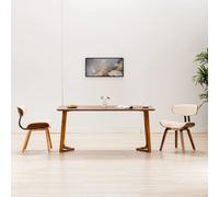 vidaXL Sedie da Pranzo 2 pz Crema in Legno Piegato e Similpelle