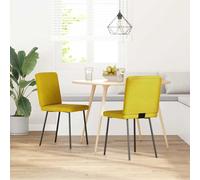vidaXL Sedie da Pranzo 2 pz Gialle in Velluto