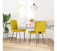 vidaXL Sedie da Pranzo 2 pz Gialle in Velluto