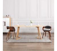 vidaXL Sedie da Pranzo 2 pz Grigie in Legno Piegato e Tessuto Grigio