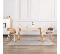 vidaXL Sedie da Pranzo 2 pz Grigie in Legno Piegato e Tessuto Talpa