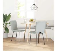 vidaXL Sedie da Pranzo 2 pz Grigio Chiaro in Velluto