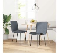 vidaXL Sedie da Pranzo 2 pz Grigio Scuro in Velluto