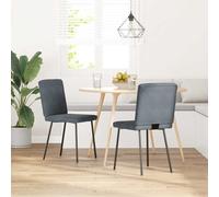 vidaXL Sedie da Pranzo 2 pz Grigio Scuro in Velluto