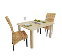 vidaXL Sedie da Pranzo 2 pz in Abaca e Legno Massello di Mango
