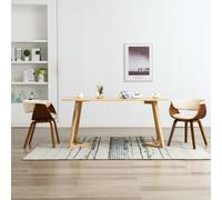 vidaXL Sedie da Pranzo 2 pz in Legno Curvato e Similpelle Crema