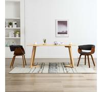 vidaXL Sedie da Pranzo 2 pz Legno Curvato e Tessuto Grigio