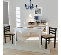 vidaXL Sedie da Pranzo 2 pz Marroni in Massello di Hevea e Velluto