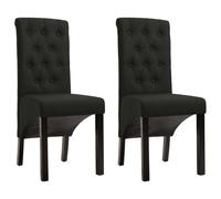 vidaXL Sedie da Pranzo 2 pz Nere in Tessuto