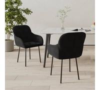 vidaXL Sedie da Pranzo 2 pz Nere in Velluto