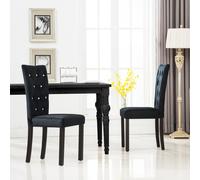 vidaXL 2X Sedie per Sala da Pranzo Velluto Nero Seggiole Sedile Arredo Cucina