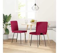 vidaXL Sedie da Pranzo 2 pz Rosso Vino in Velluto