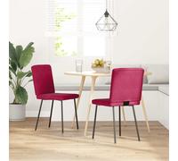 vidaXL Sedie da Pranzo 2 pz Rosso Vino in Velluto