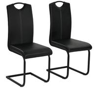 VIDAXL - Sedie Da Pranzo 2 Pz Similpelle 43x55x100 Cm Nero